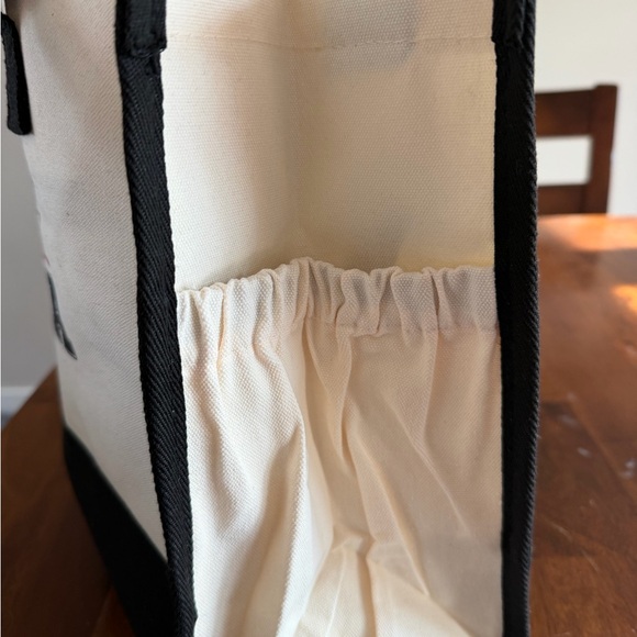 Canvas Tote Bag with Cowboy Graphic - Black & Cream - Picture 2 of 3